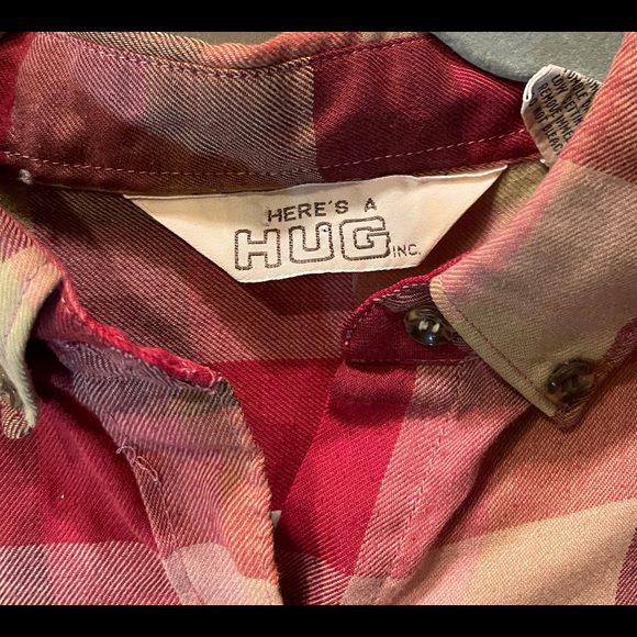 Here’s a hug for you plaid long sleeve shirt - Picture 3 of 5